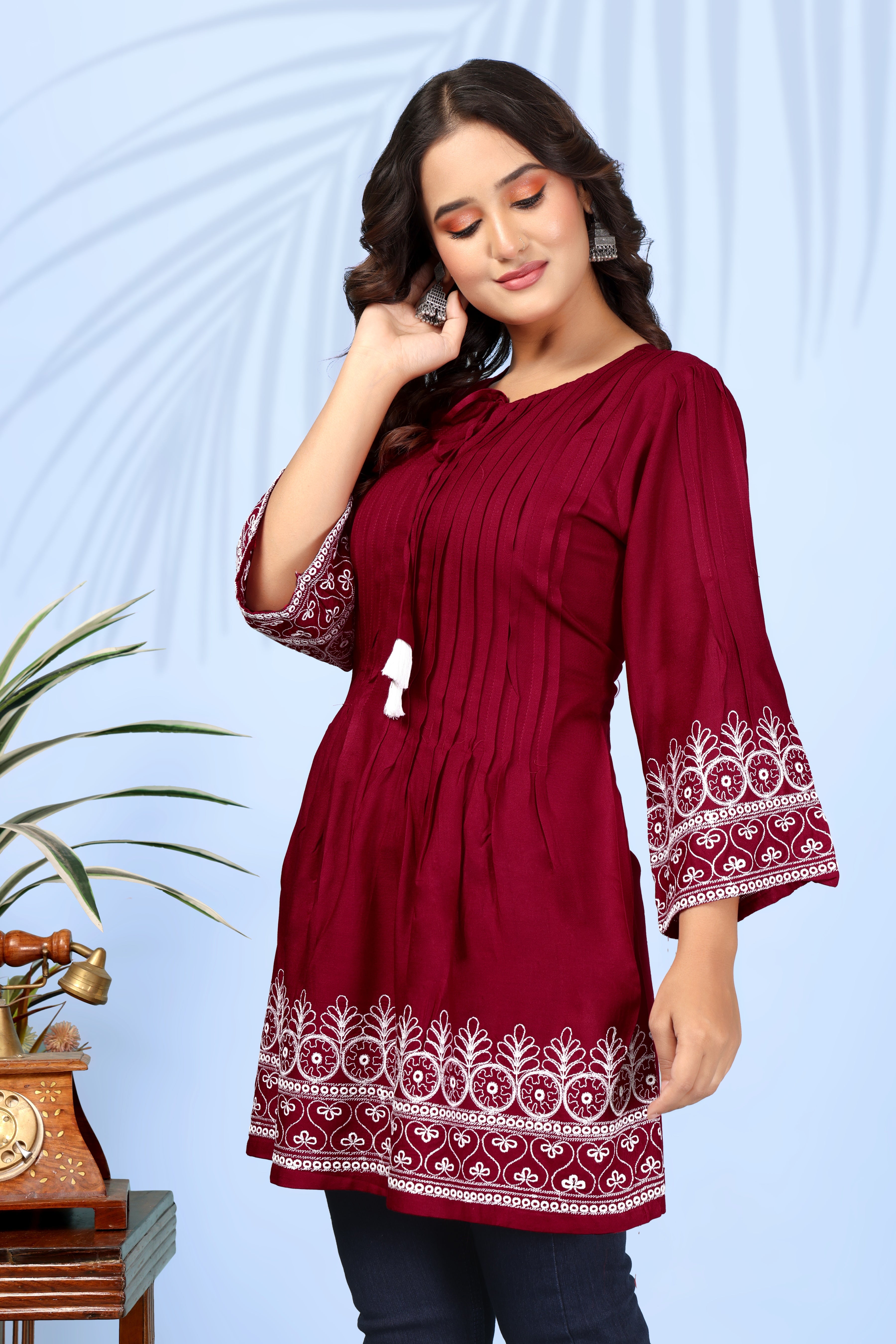 Jiyushi Fancy Cotton Tunic For Women
