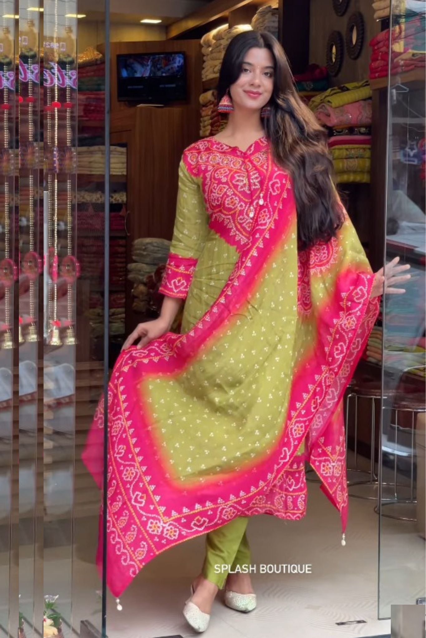 Bandhej Print Heavy Fancy Pair & Dupatta set