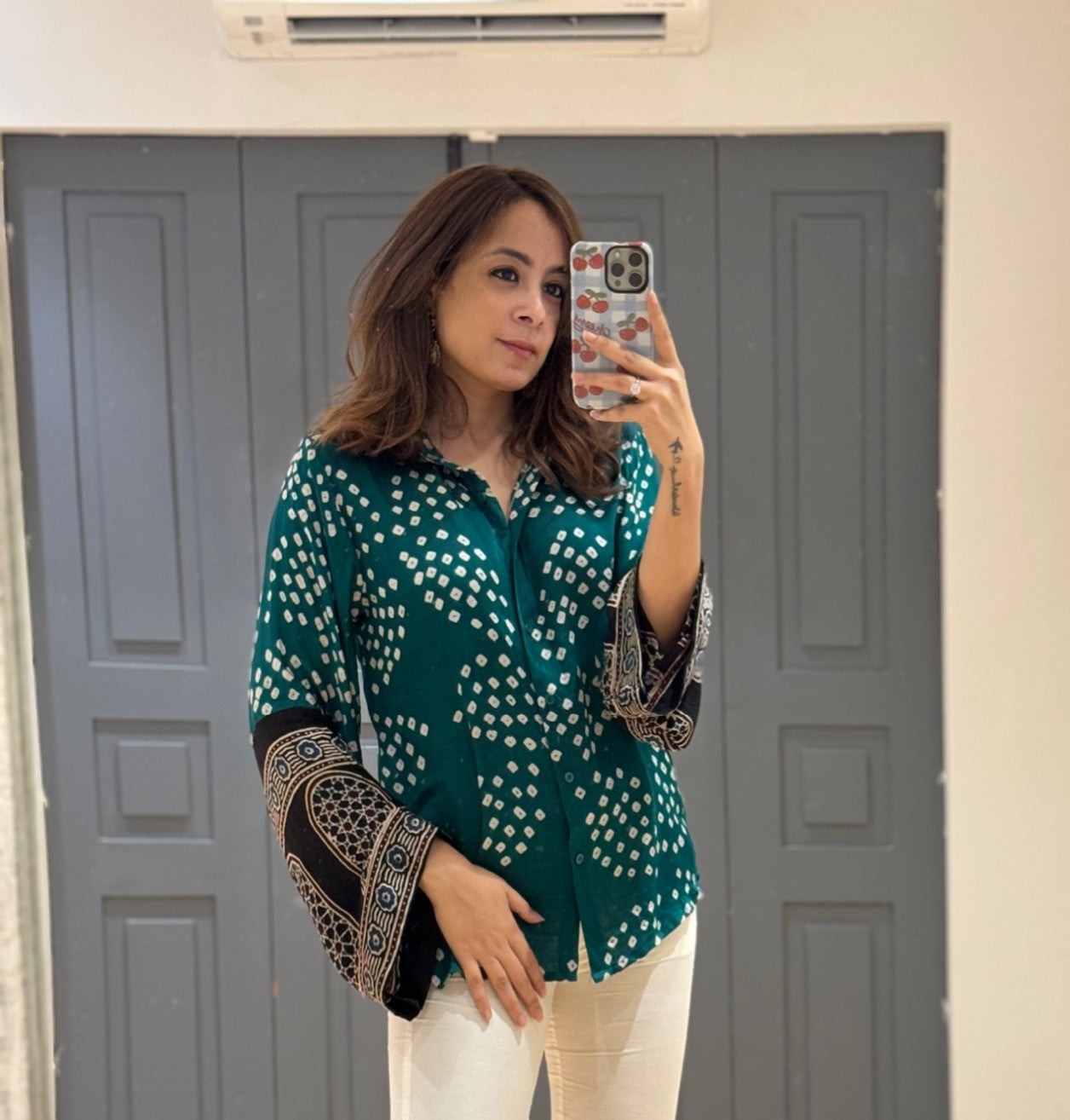 Kudbi Sufi Silk Bandhani Ajrak heritage Shirt