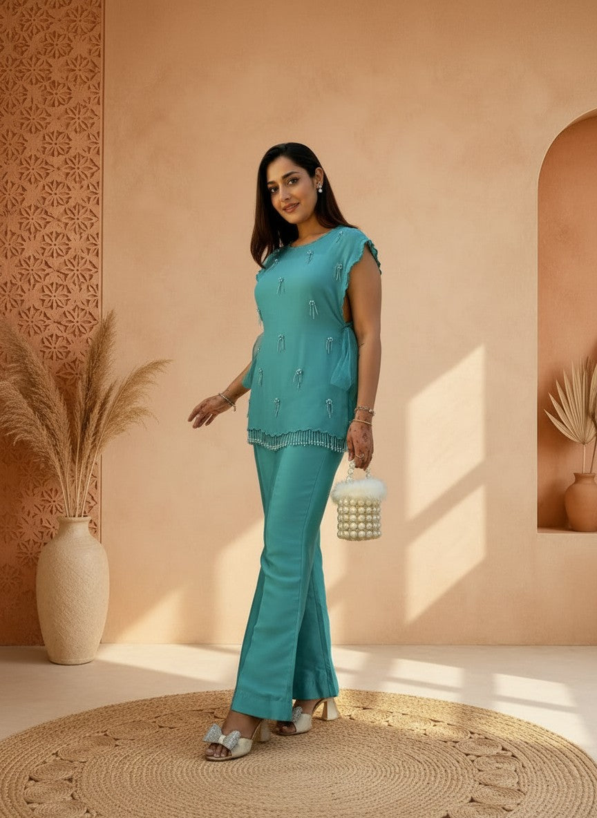Radhika-2 Fancy Crop top 3 pcs designer set