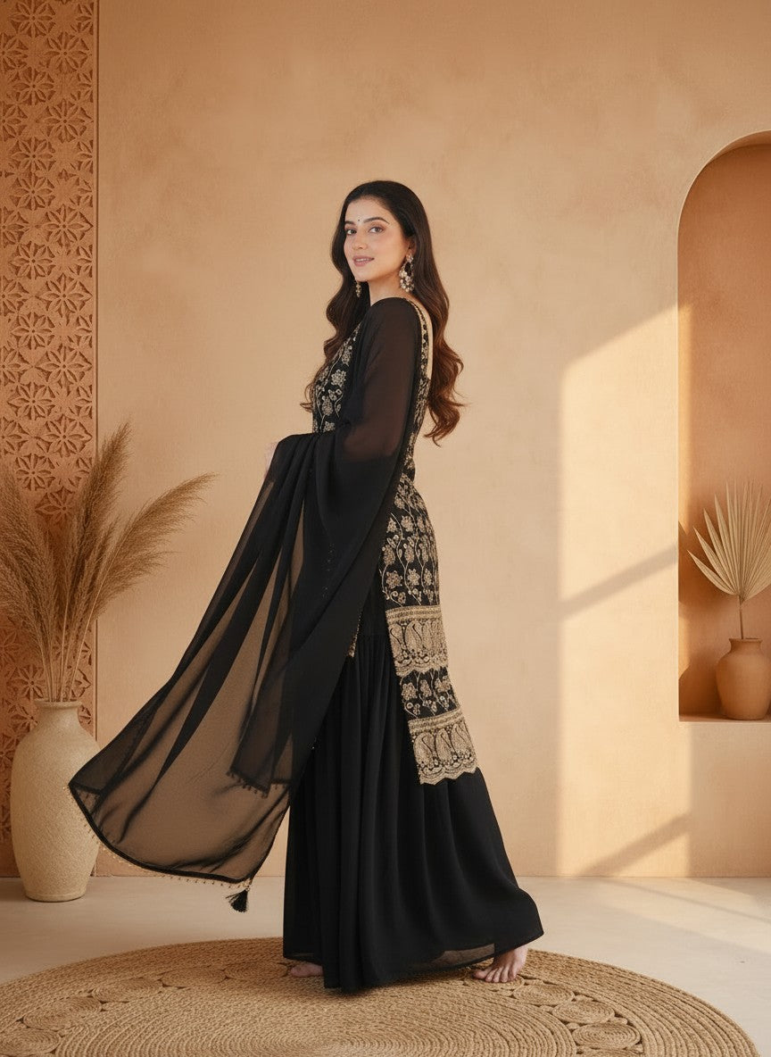 Frisha Heavy Embroidered Kurta Set with Dupatta