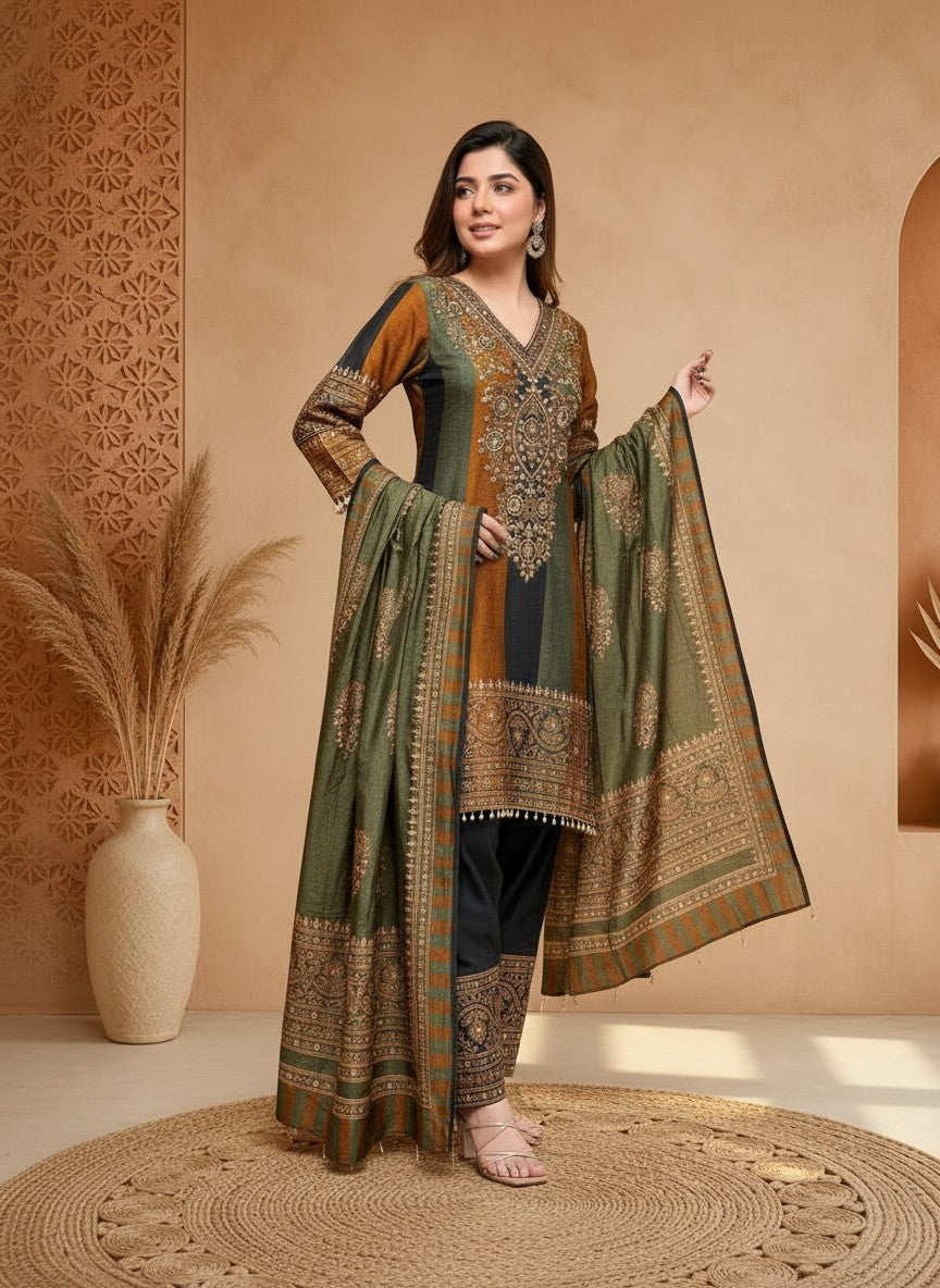 Janasya Heavy Embroidered Sharara Suit with Dupatta