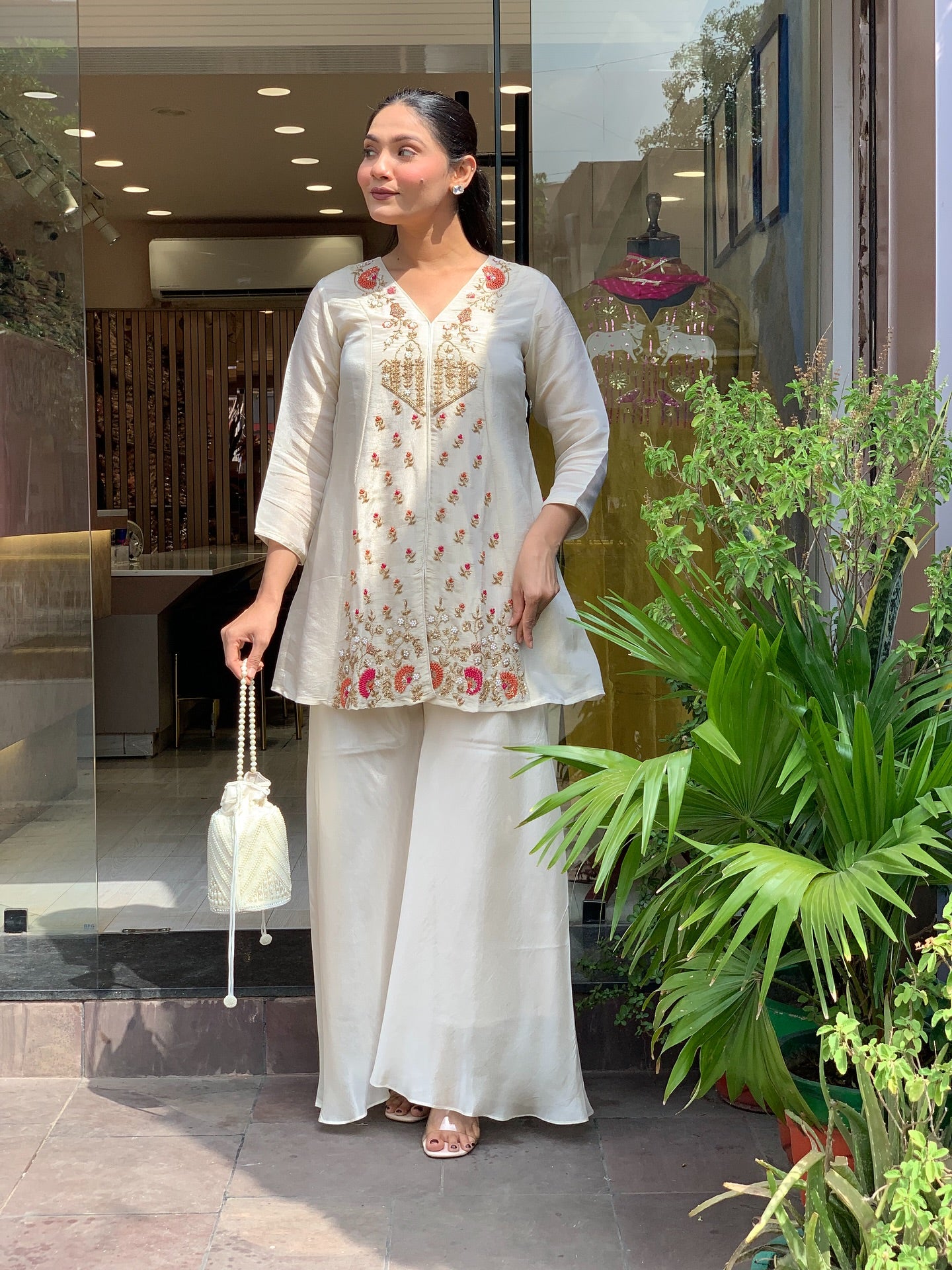 Gulnaar Embroidered Kurta Set for women