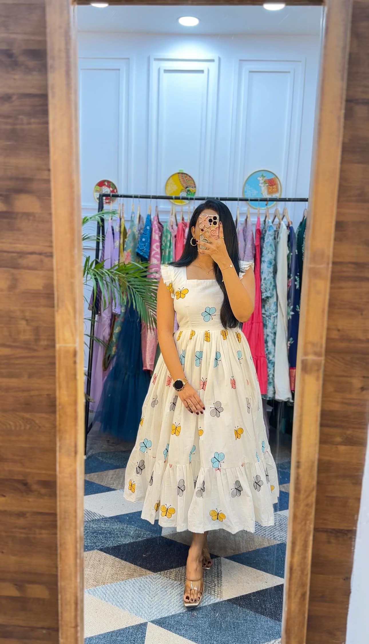 Kudbi's Butterfly Cotton Frock Style