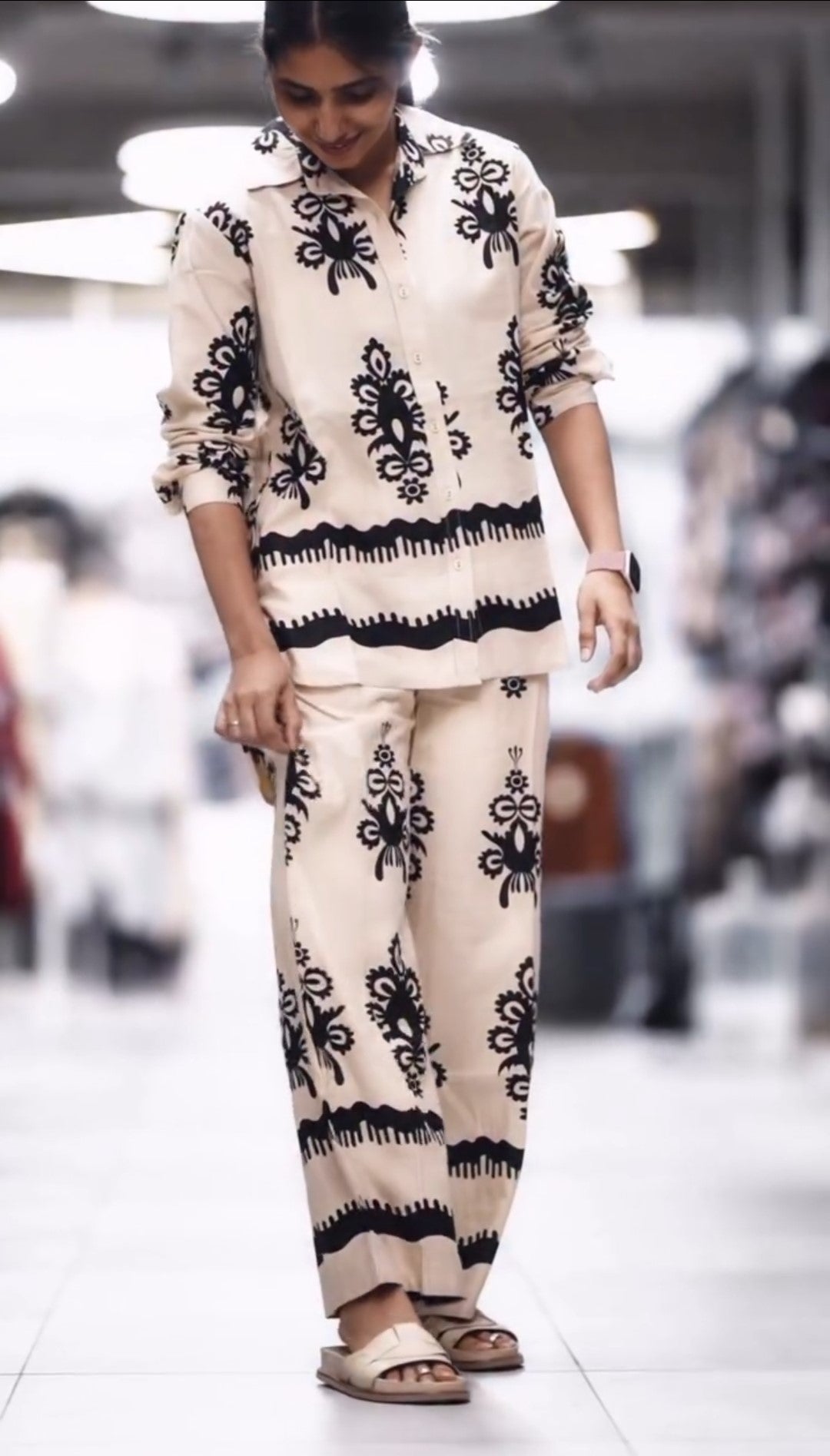 Tribal Wave Shirt Style Cotton Co-ords Set