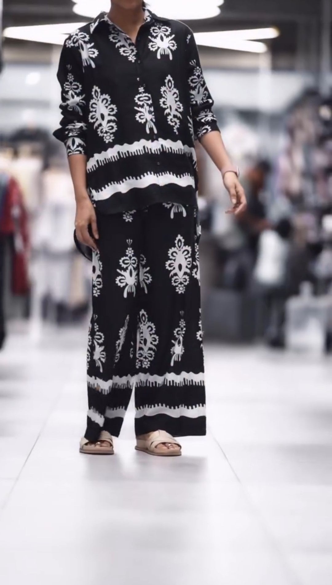 Tribal Wave Shirt Style Cotton Co-ords Set