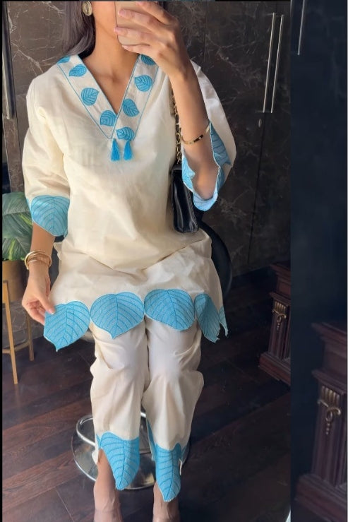 Leaf Pure Cotton Co-ords Set by Designer