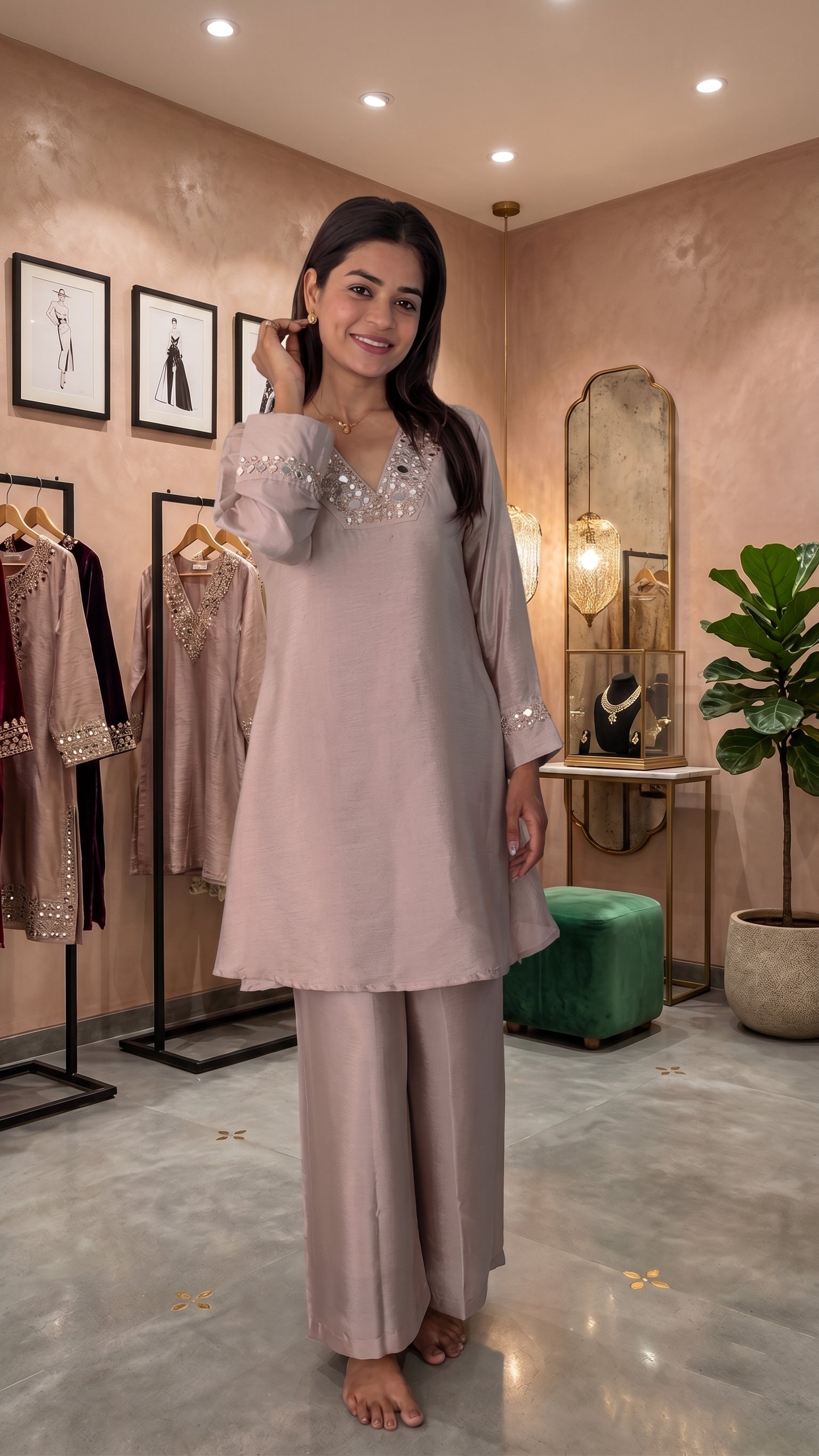 Mixi Shades Real mirror Stylish Co-ords set