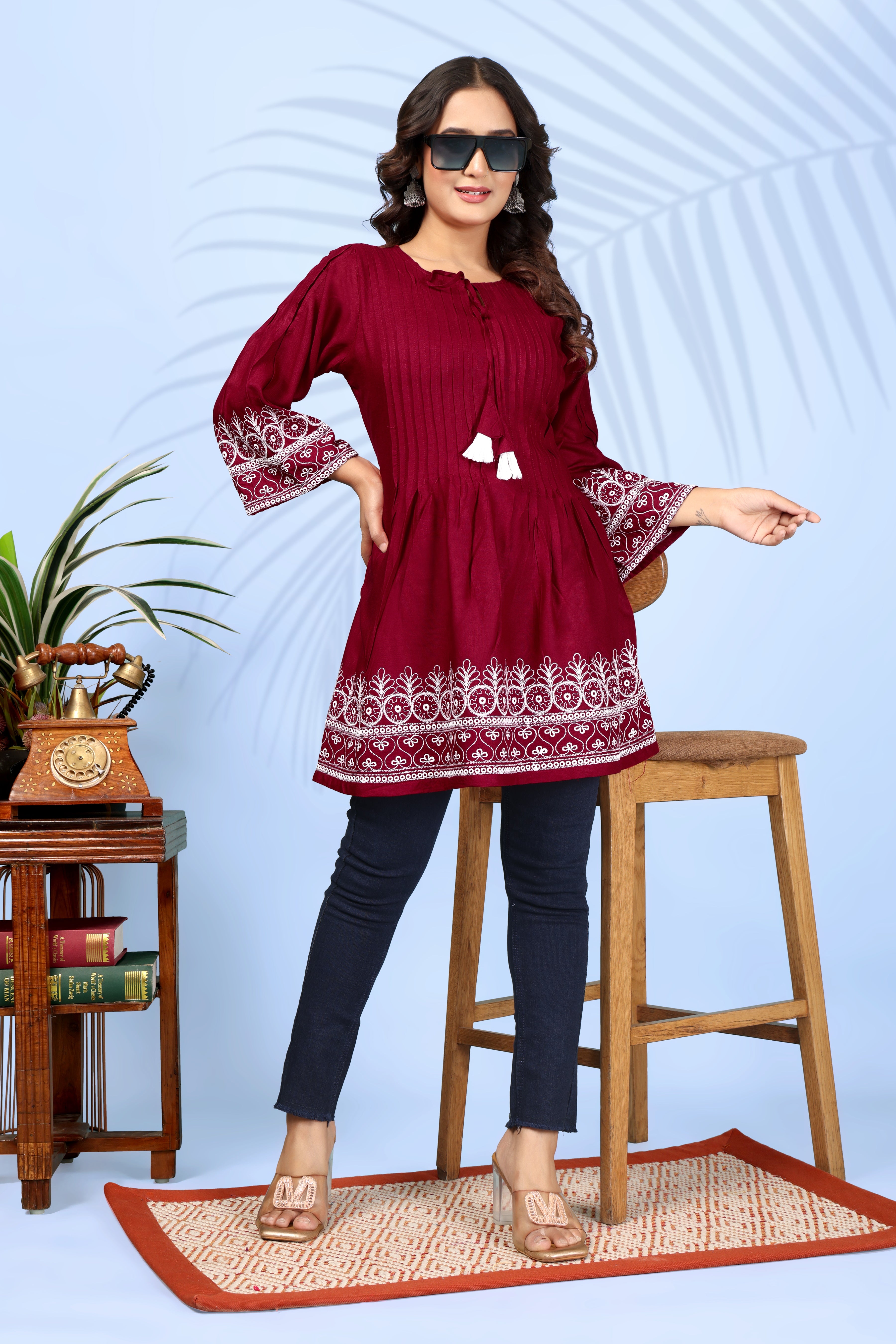 Jiyushi Fancy Cotton Tunic For Women