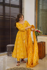 Kudbi's Minaxi Anarkali Suit With Duppata Set.