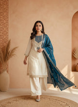 Malang Patch Embroidered Kurta Set with Jacquard Dupatta