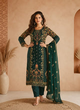 Mirage Noor Green Designer Suit Set with Dupatta