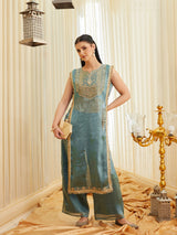 Erashi Ganz Style Silk Kurta With Palazzo Set