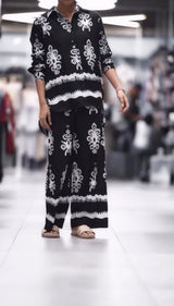 Tribal Wave Shirt Style Cotton Co-ords Set
