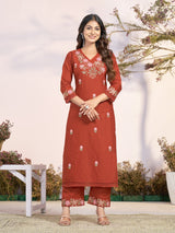 Siya fancy Embroidery Cotton Flex Kurta set