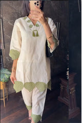 Leaf Pure Cotton Co-ords Set by Designer