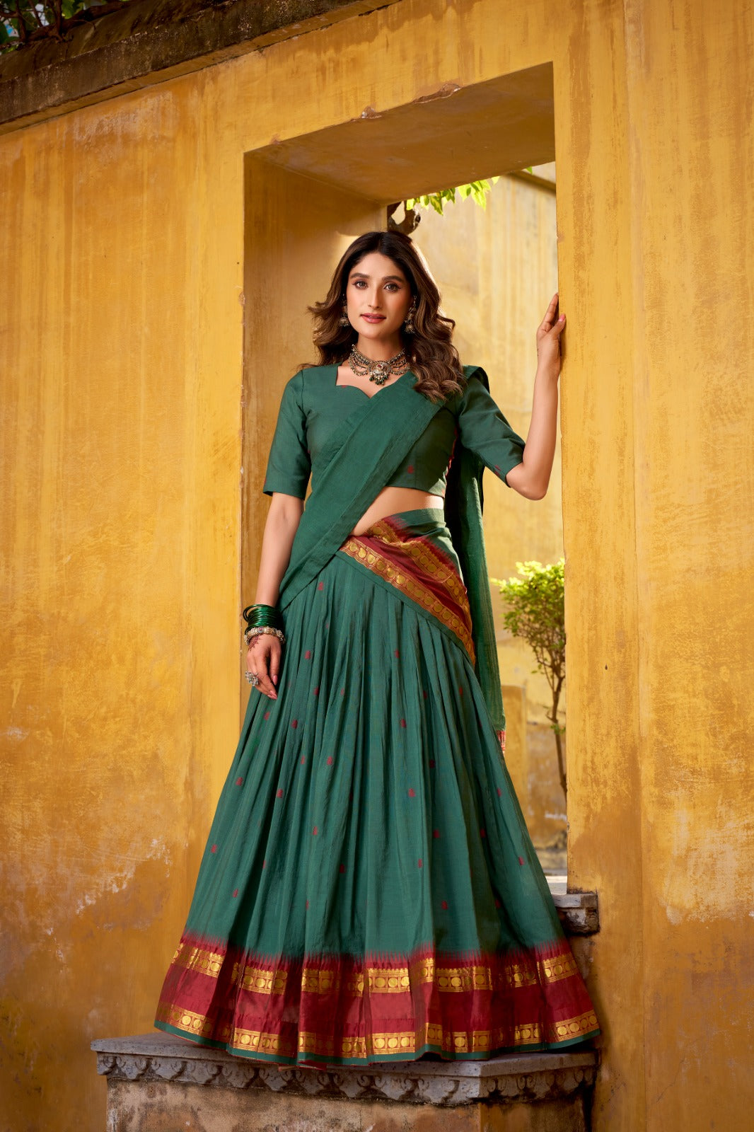 Kudbi Pure Chanderi Zari Weaving Lehenga Choli Set with Dupatta | Festive & Wedding Wear for Women