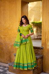 Kudbi Pure Chanderi Zari Weaving Lehenga Choli Set with Dupatta | Festive & Wedding Wear for Women