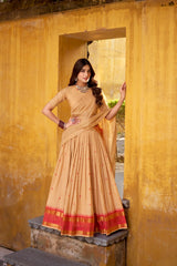 Kudbi Pure Chanderi Zari Weaving Lehenga Choli Set with Dupatta | Festive & Wedding Wear for Women