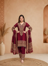 Janasya Heavy Embroidered Sharara Suit with Dupatta